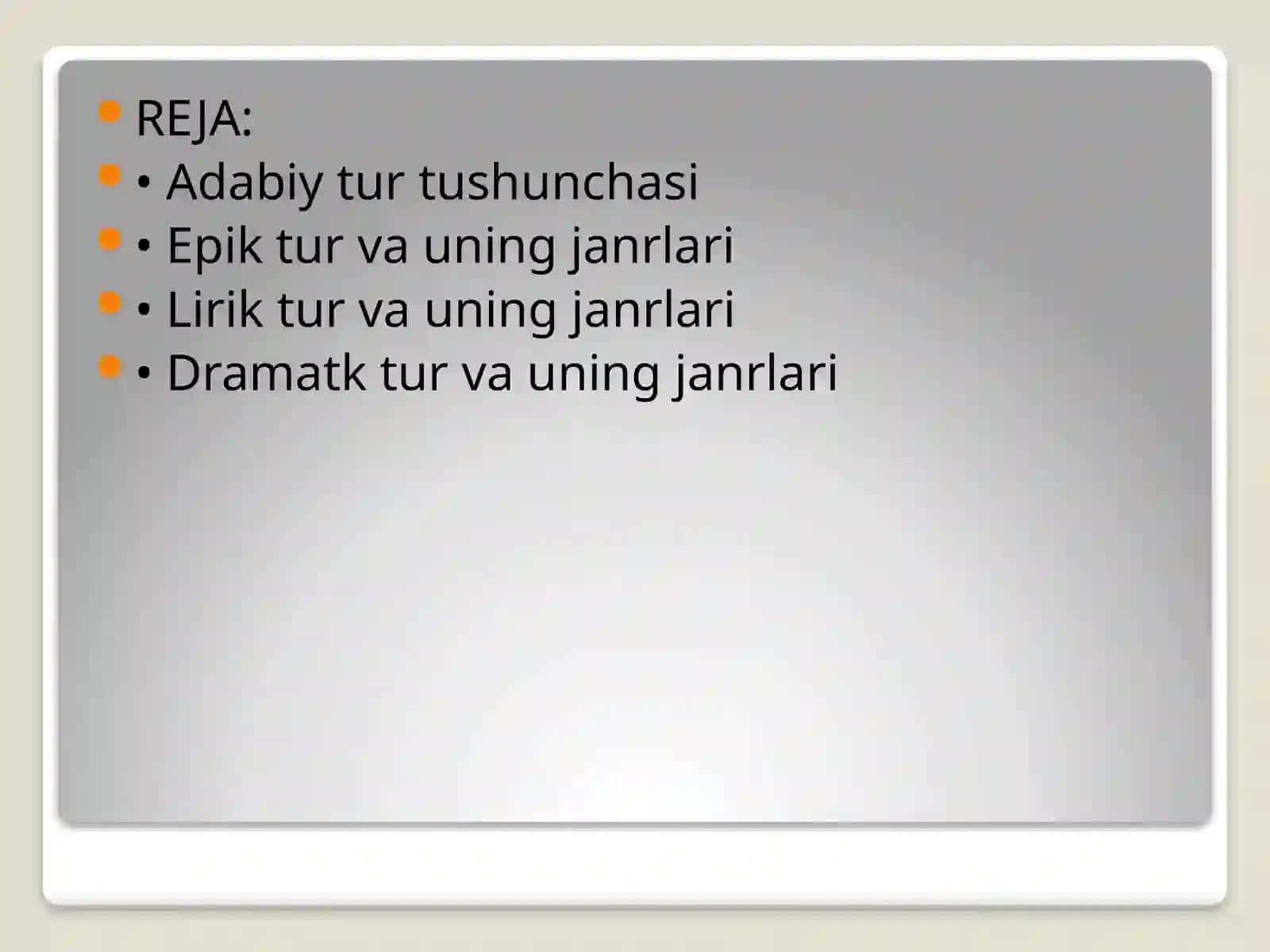 Adabiytur va janrlar 2