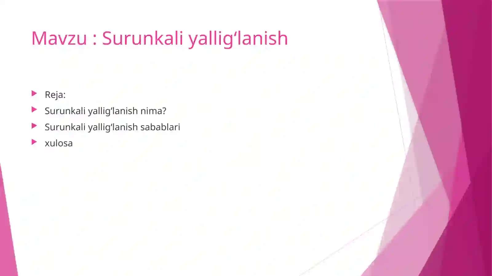 Surunkali yallig‘lanish pathologik fiziologiyasi 2