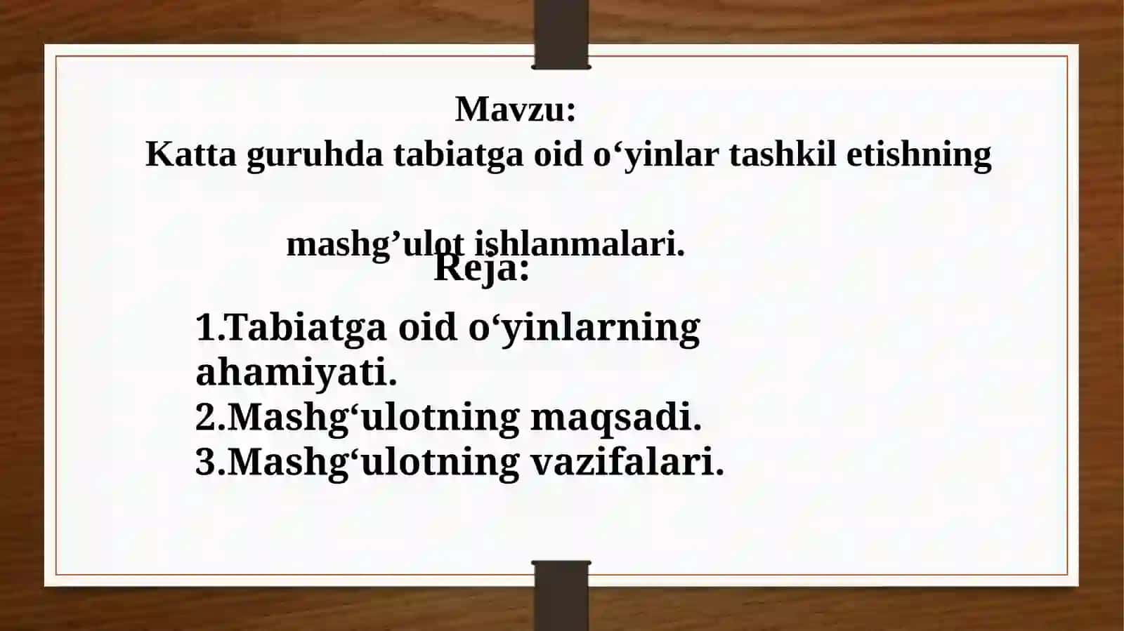 Kattaguruhdatabiatgaoido‘yinlartashkiletishning mashg’ulotishlanmalari 2