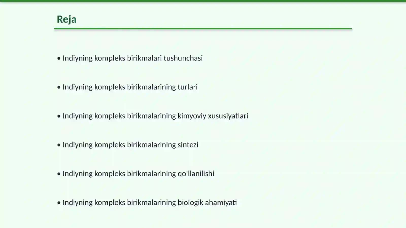 Indiyning kompleks birikmalari 2
