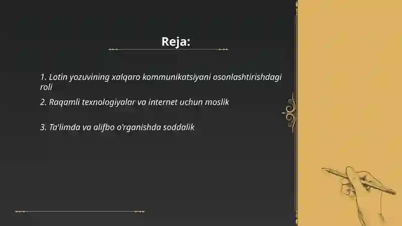 Lotin yozuviga asoslangan imlo qoidalarining afzalligi 2