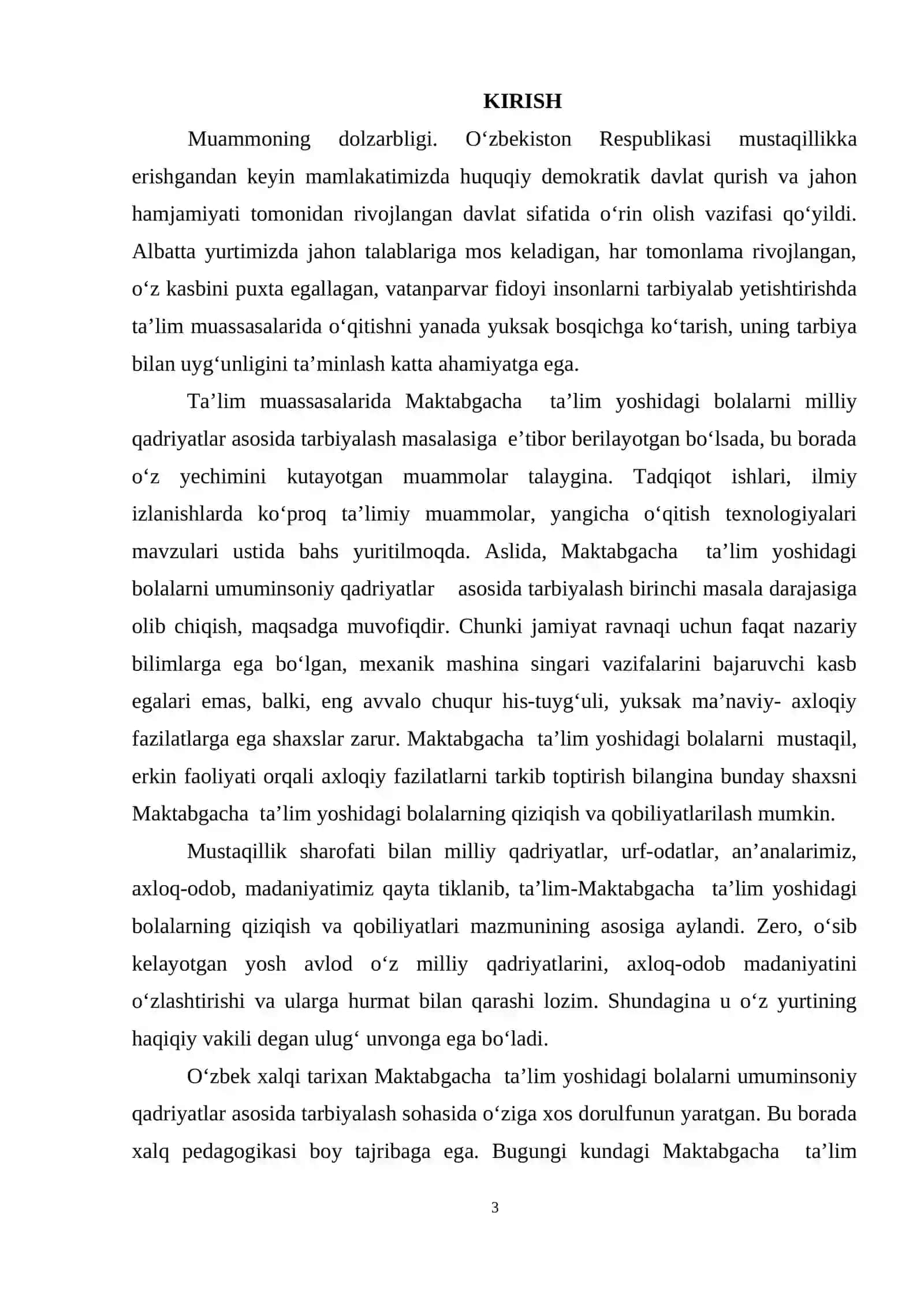 MAKTABGACHA TA’LIM YOSHIDAGI BOLALARNI MILLIY QADRIYATLAR ASOSIDA TARBIYALASHNING PEDAGOGIK-PSIXOLOGIK SHART – SHAROITLARI 2