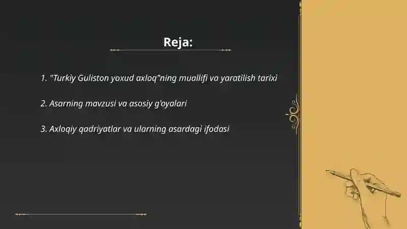 Turkiy Guliston yoxud axloq 2