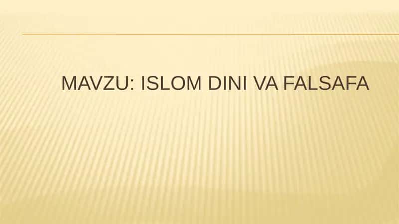 Islom madaniyatining oʻziga xosligi 2