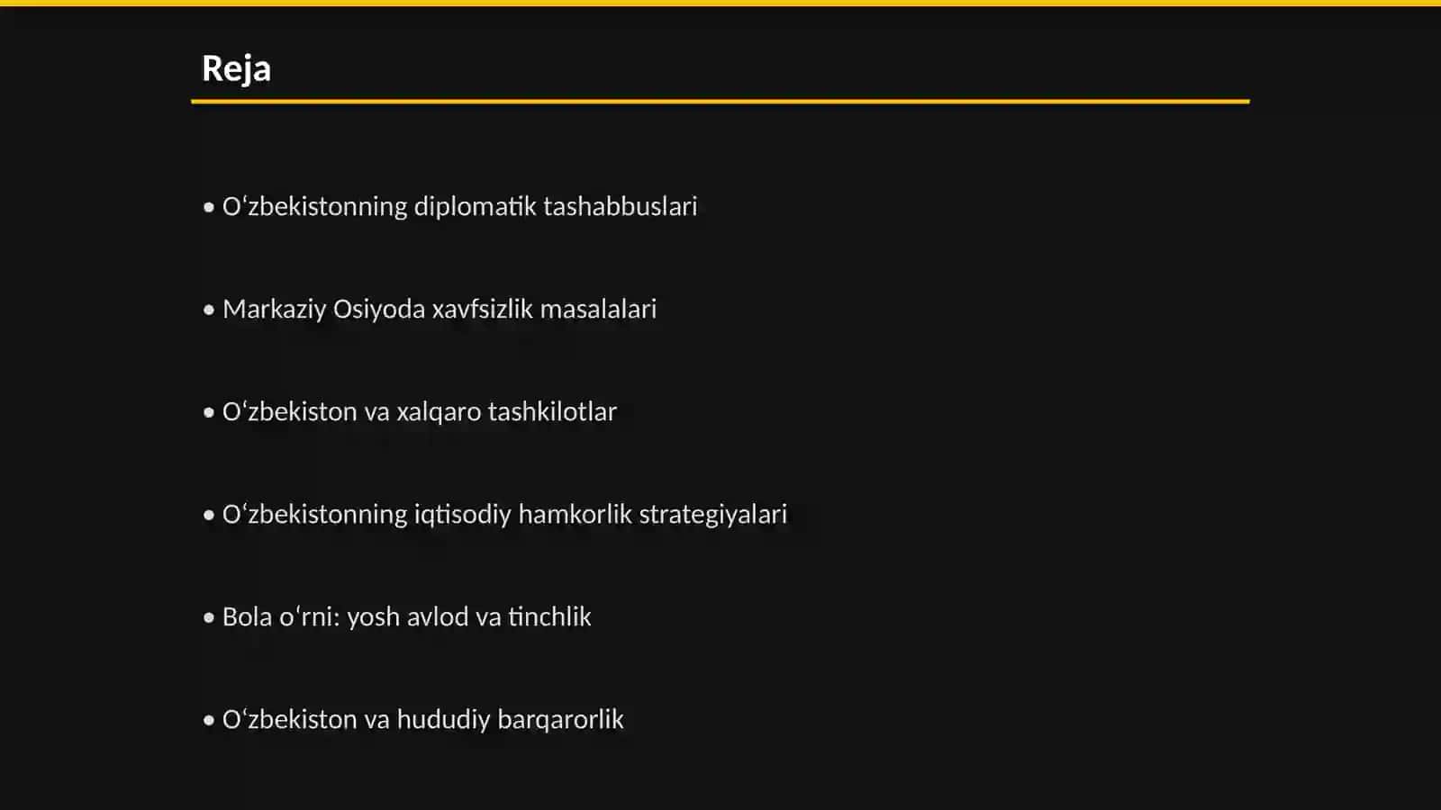 O‘zbekistonning Markaziy Osiyoda tinchlik va barqarorlikni ta’minlashdagi o‘rni 2