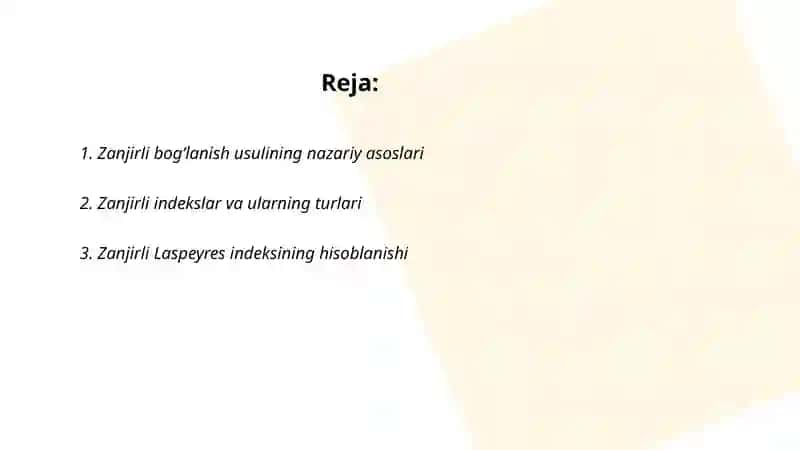 Zanjirli bogʻlanish usuli va uning tahlilda qoʻllanilishi 2