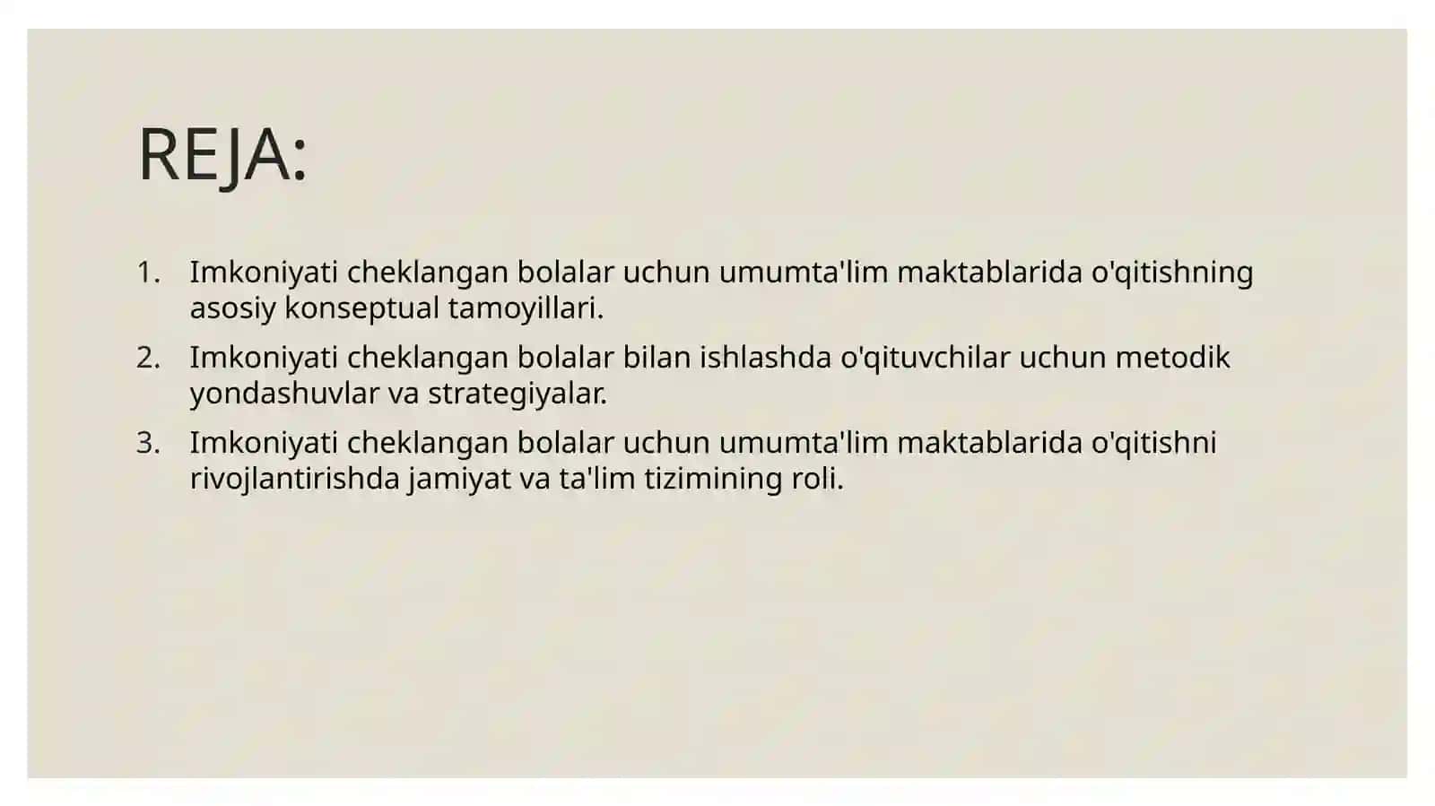 Imkoniyati Cheklangan Bolalar Uchun Umumiy Taʼlim Maktablarida Oʻqitish Asosiy Konseptual Talablar 2