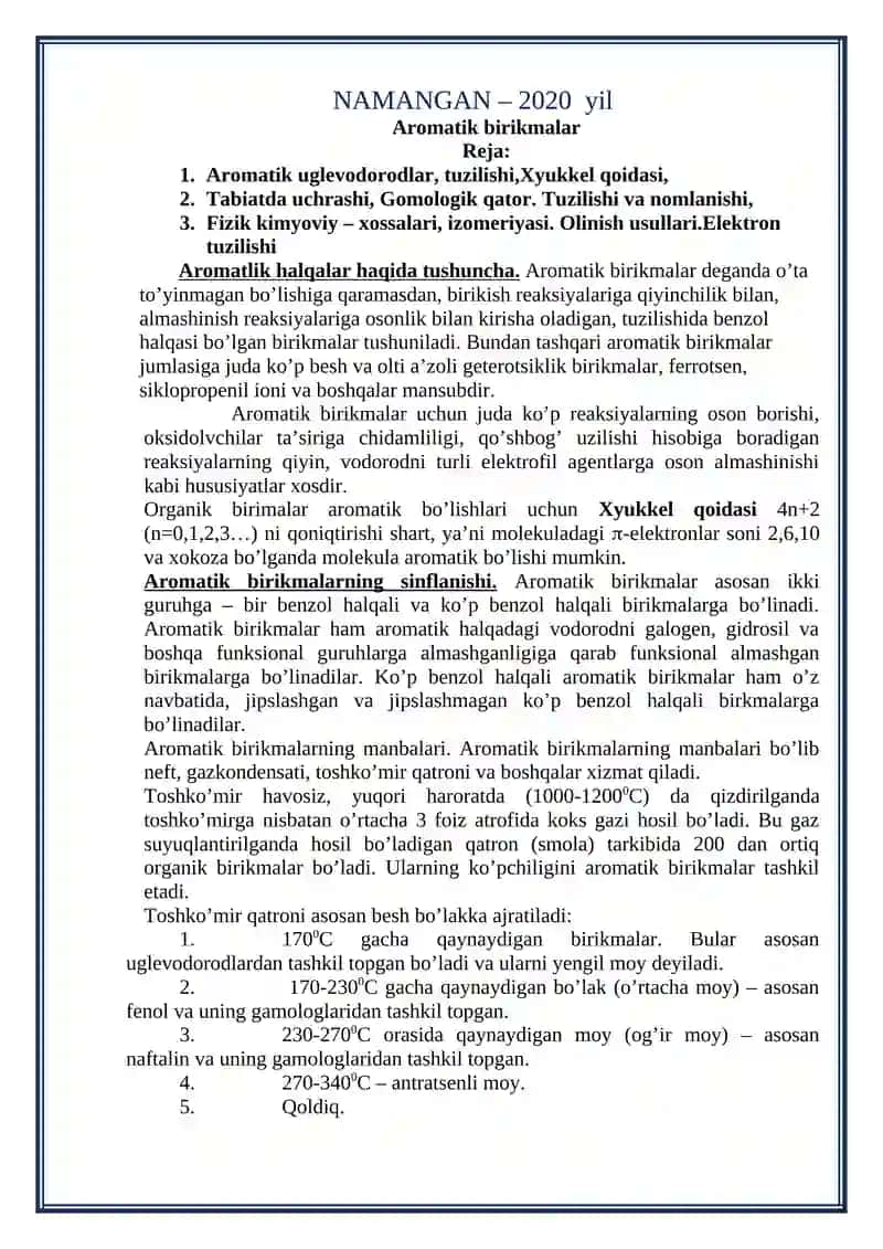 Aromatik birikmalar 2