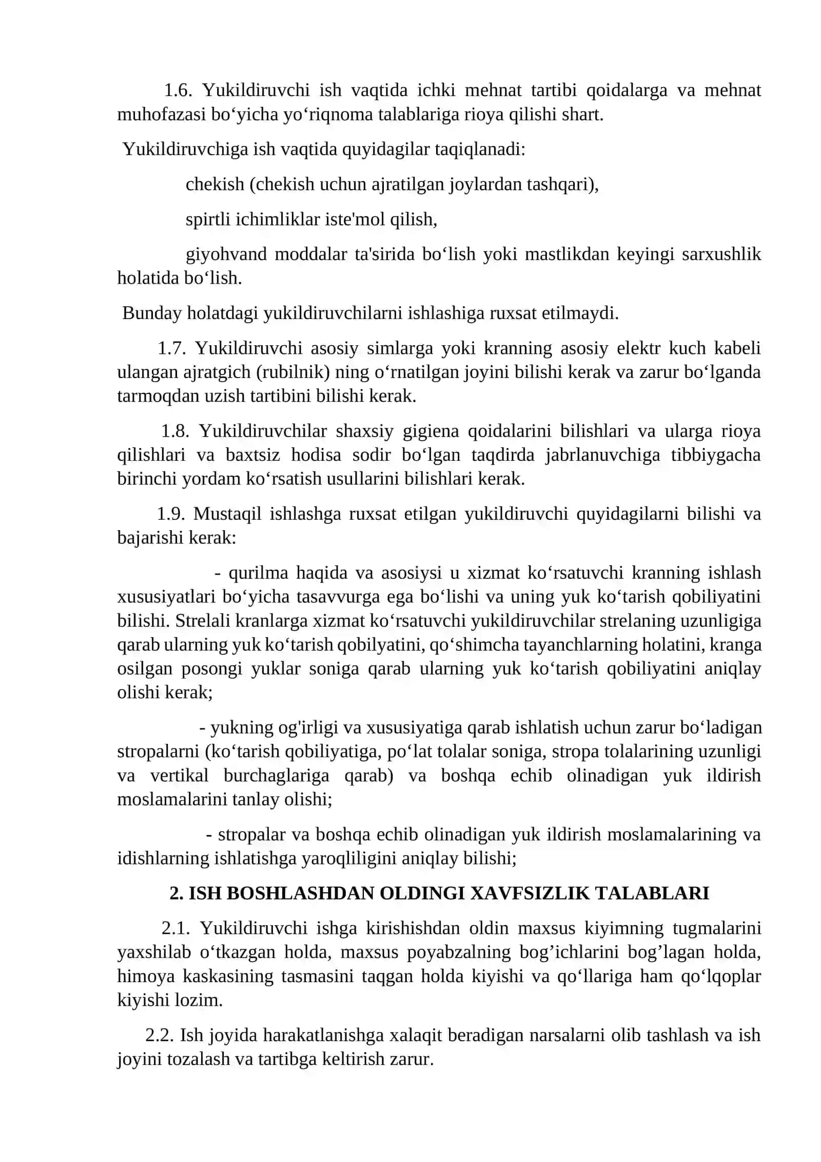 Fabrikalarda rudani etkazib beruvchi uskunalarda xavfsizlik qoidalari 2