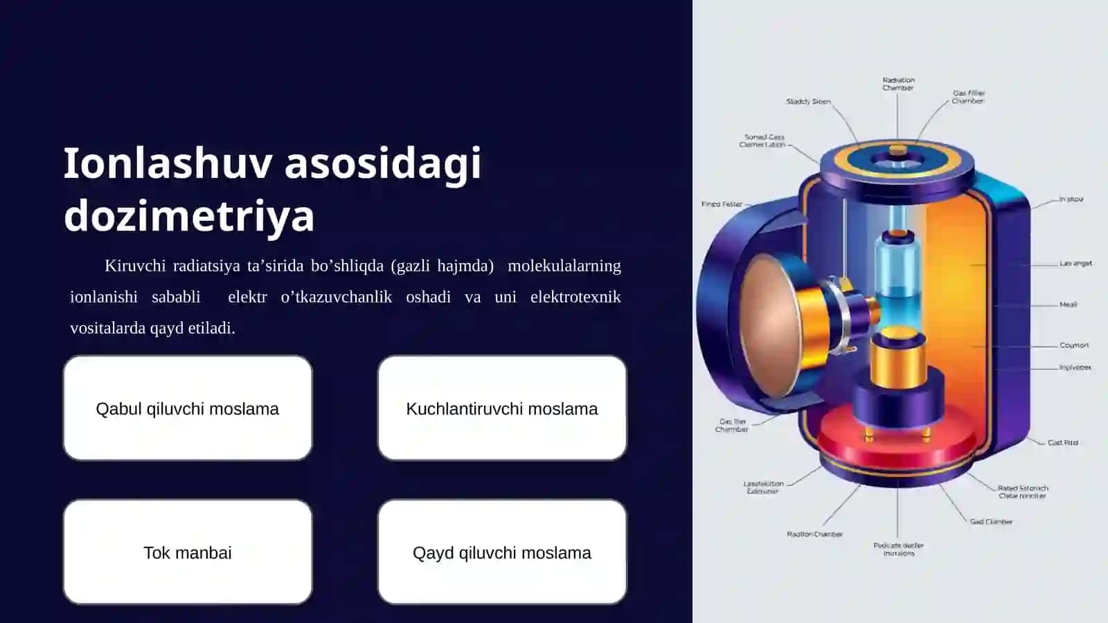 Dozimetriya metodlari. Dozimetrik asboblar tasnifi 2