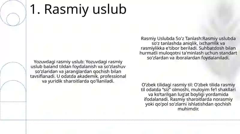 Rasmiy Uslubda So'z Tanlash 2