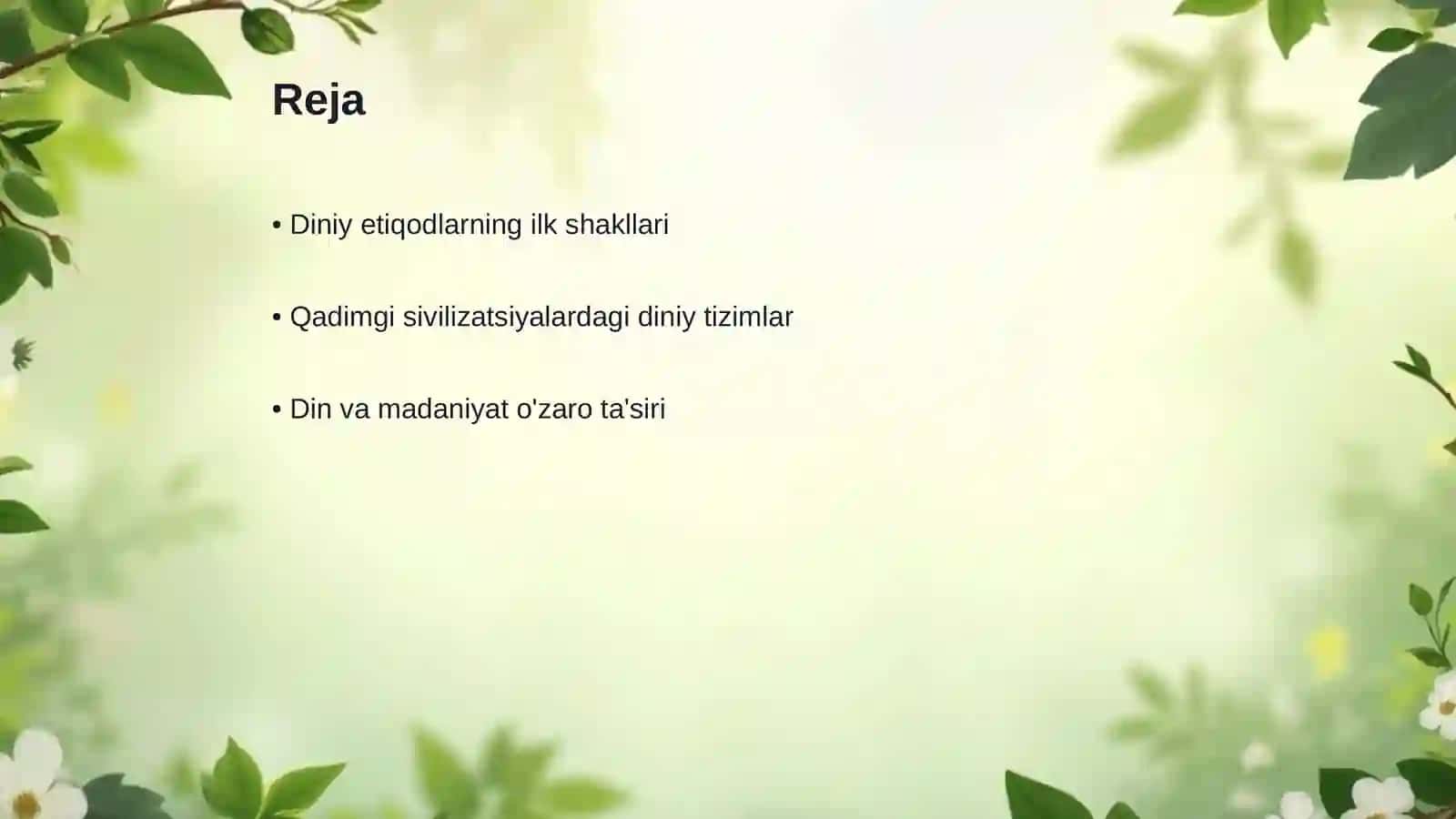 Diniy etiqodlarning kurtaklari va tarixiy shakllari 2
