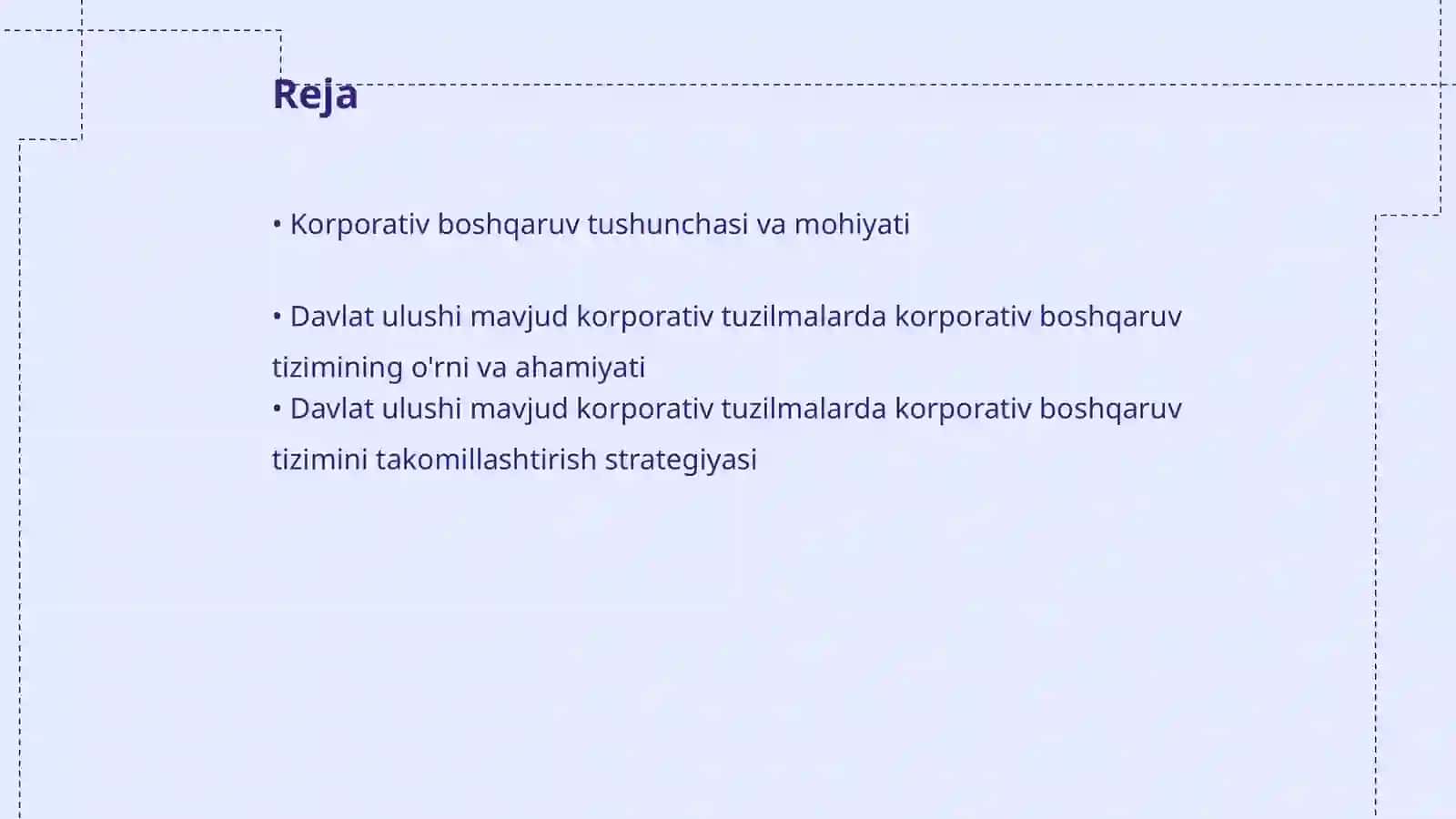 Davlat ulushi mavjud korporativ tuzilmalarda korporativ boshqaruv tizimi 2