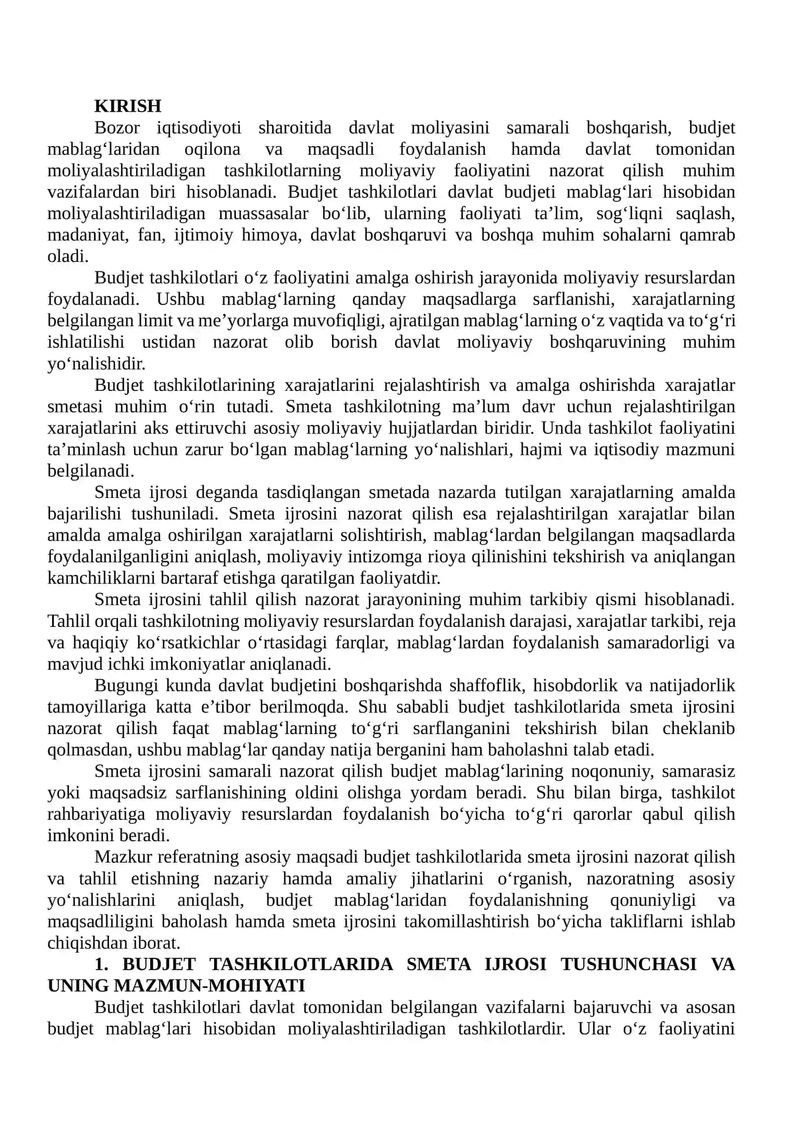 BUDJET TASHKILOTLARIDA SMETA IJROSINI NAZORAT QILISH VA TAHLIL ETISH 2