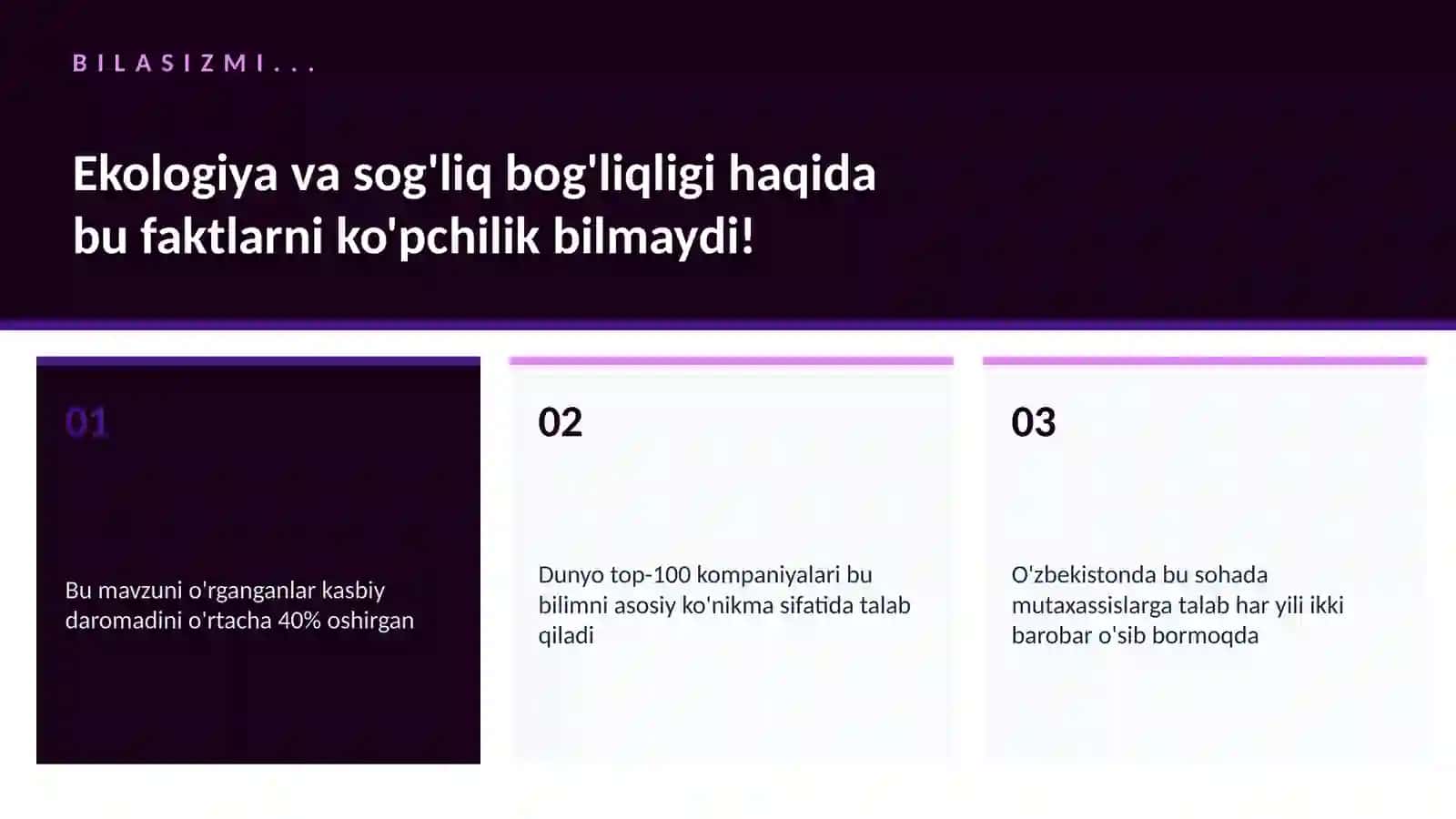 Ekologiya va sog'liq bog'liqligi 2