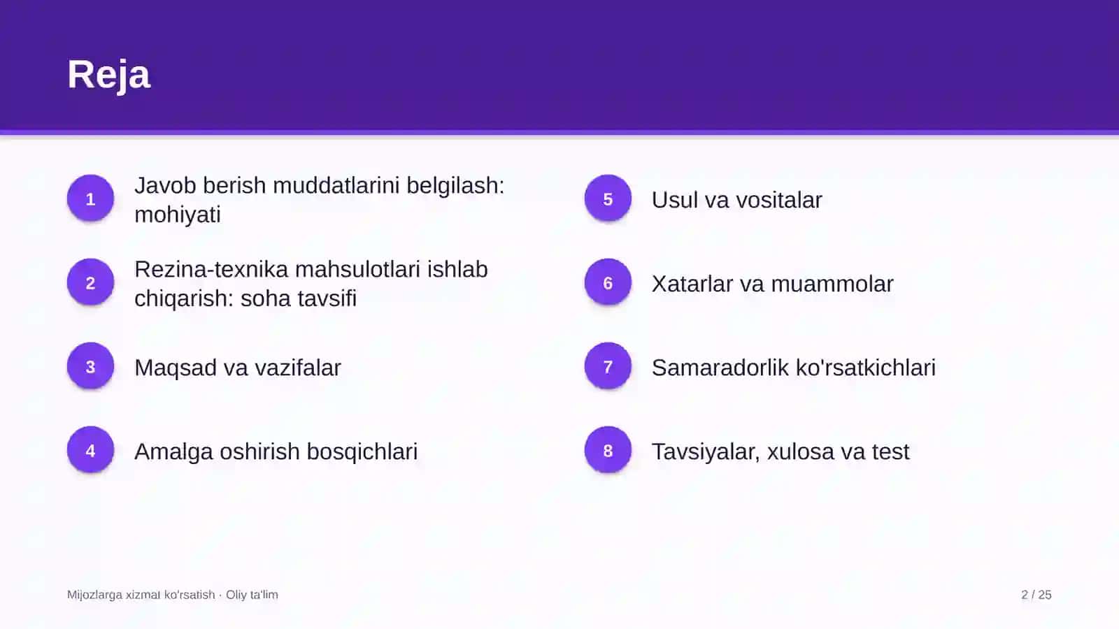 rezina texnika mahsulotlari ishlab chiqarishda murojaatlarga javob berish muddatlarini belgilash 9166 2