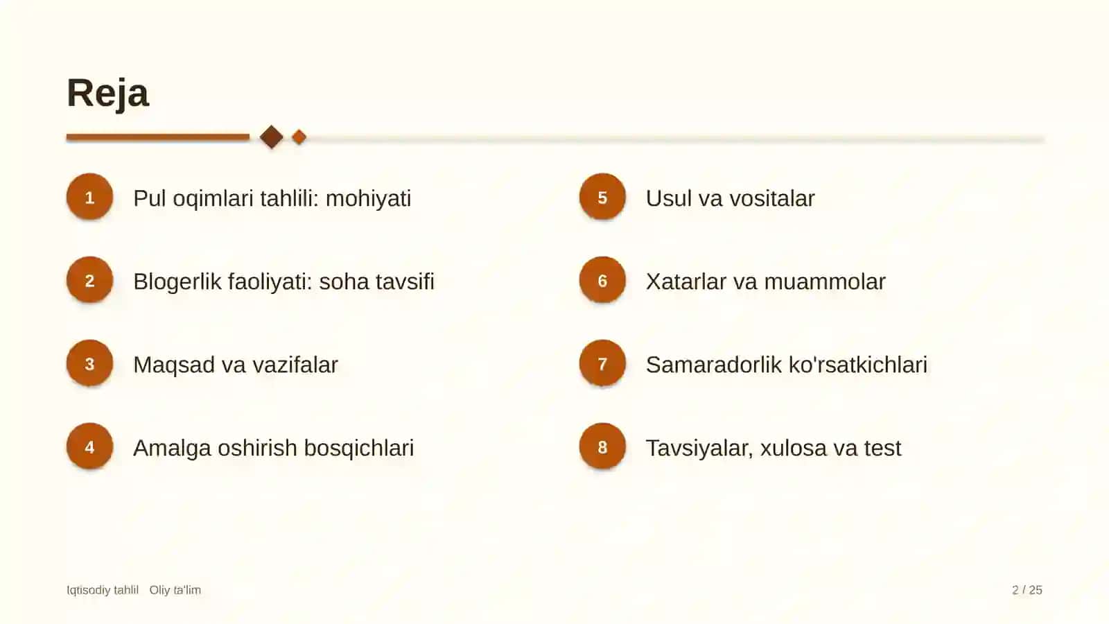 Blogerlik faoliyatida pul oqimlari tahlili 2