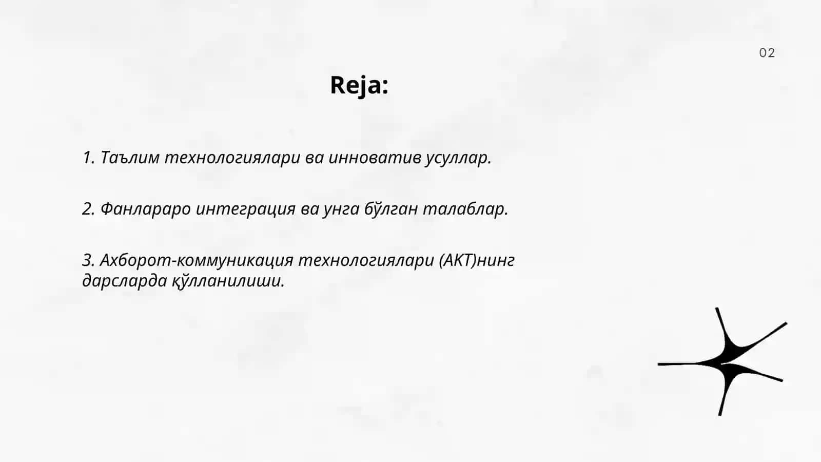 Дарс РИВОЖЛАНИШИНГ АСОСИЙ ТЕНДЕНЦИЯЛАРИ 2
