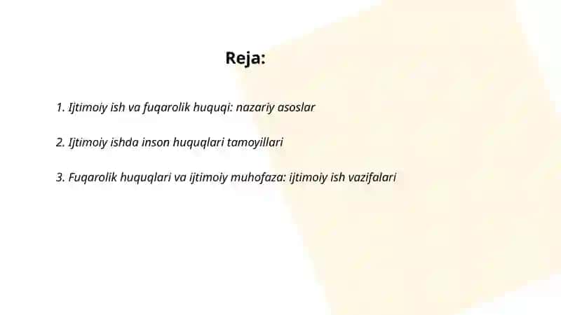 Ijtimoiy ish va fuqarolik huquqi 2