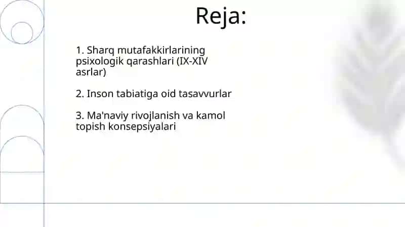 Sharq mutaffakkirlarining psixologik qarashlari (IX-XIV asrlar) 2