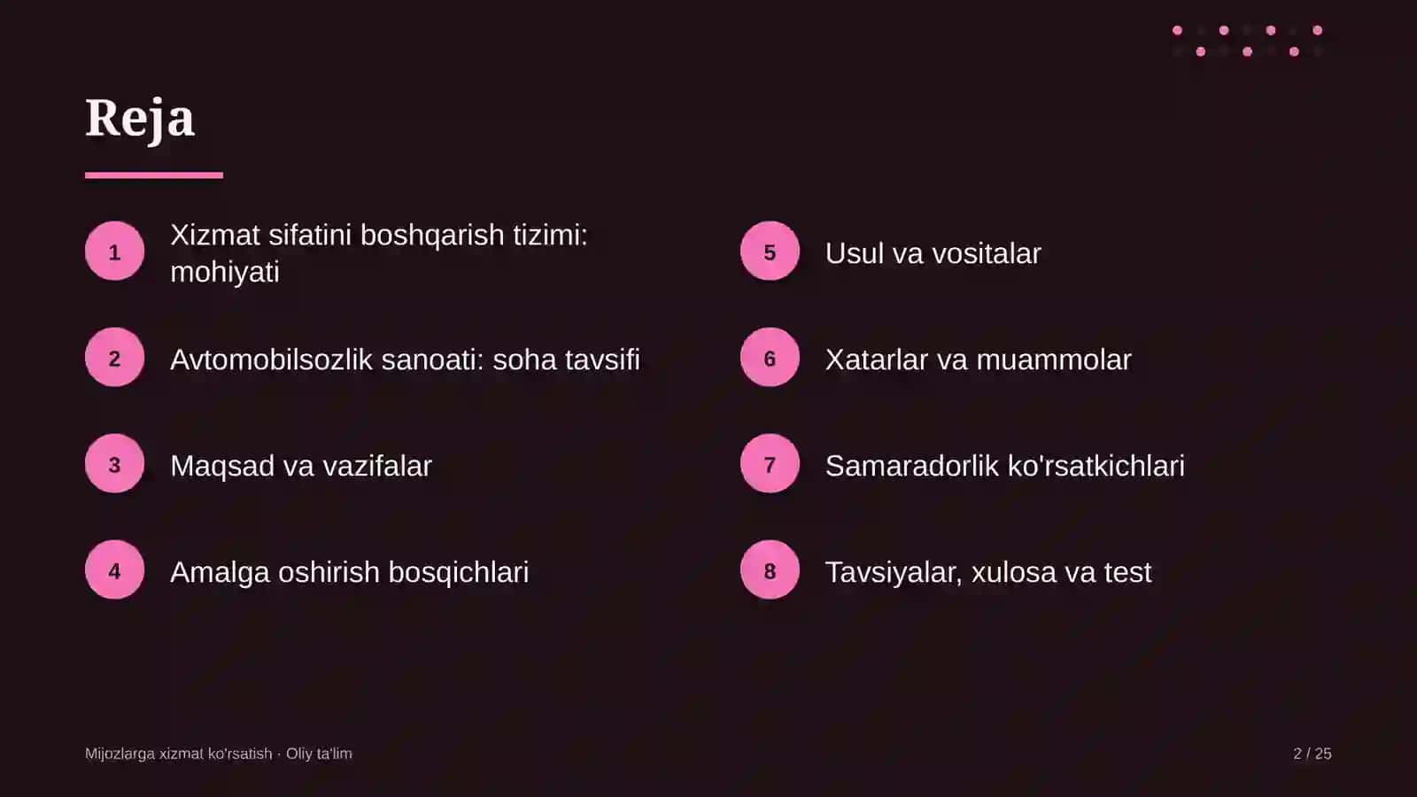 avtomobilsozlik sanoatida xizmat sifatini boshqarish tizimi 8724 2