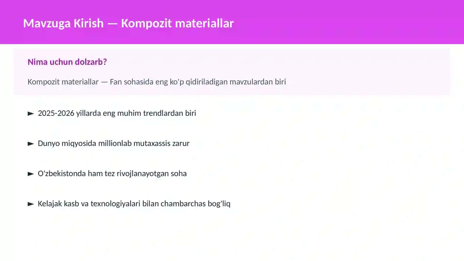 FAN | KIMYO ZAMONAVIY 2