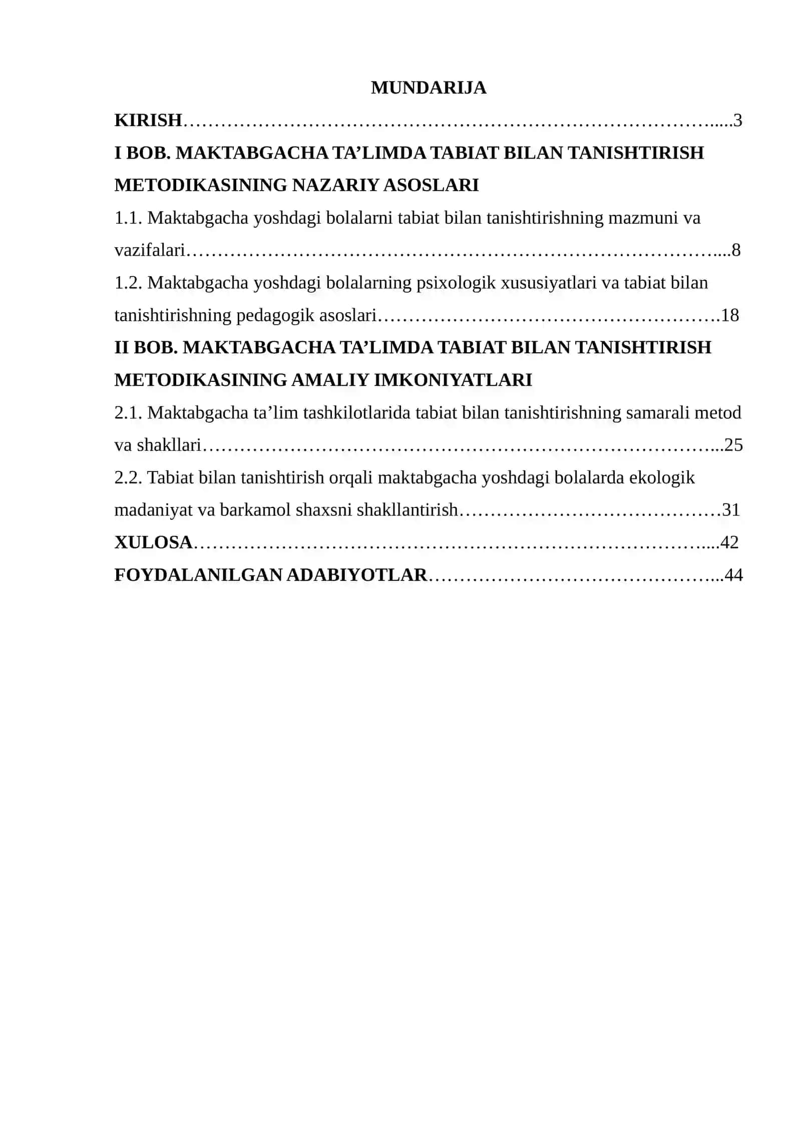 Tabiat bilan tanishtirish metodikasi fanining barkamol inson tarbiyasidagi imkoniyatlari 2