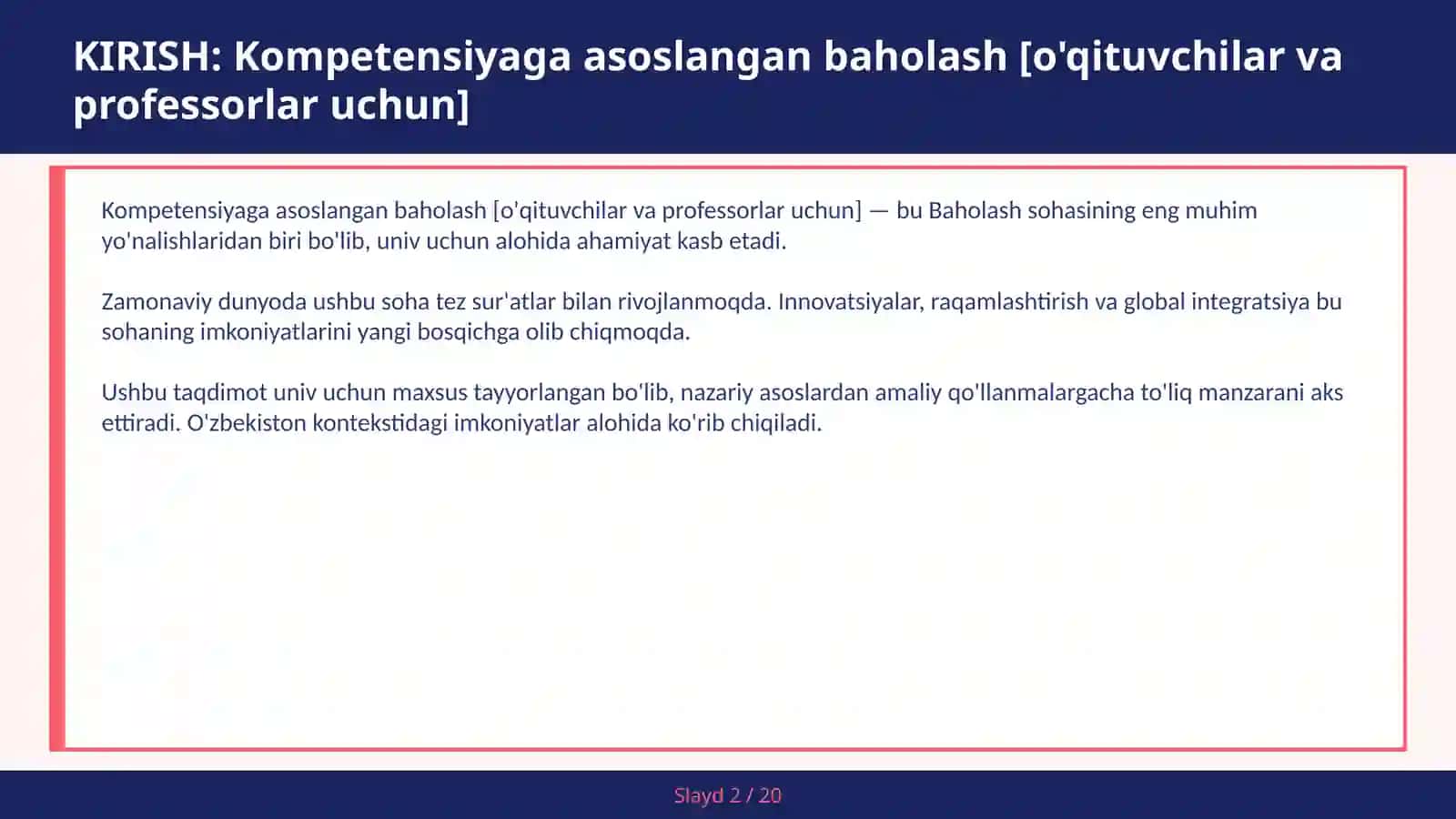 Kompetensiyaga asoslangan baholash [O'QITUVCHILAR VA PROFESSORLAR UCHUN] 2