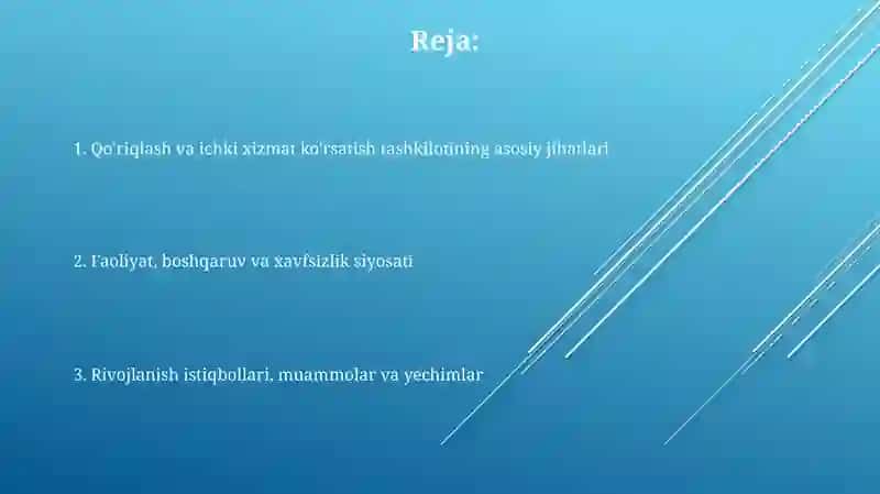 Qorovul Va ichki hizmatni tashkel etish va uni utash 2