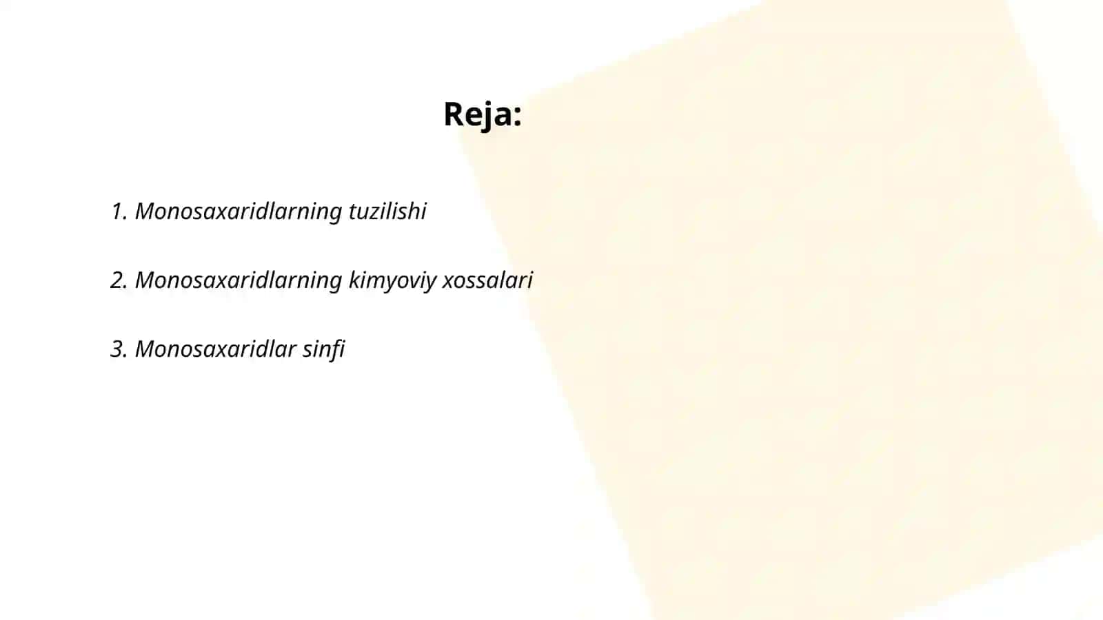 UGLEVODLAR. MONOSAXARIDLAR 2
