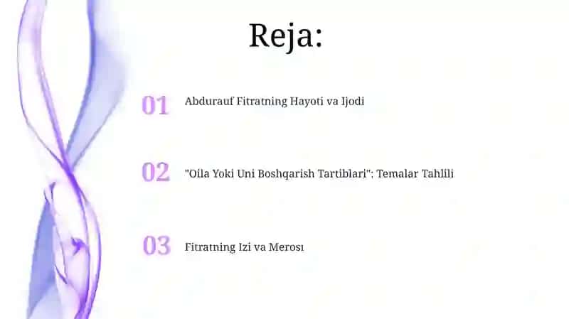 Abdurauf Fitratning "Oila Yoki Uni Boshqarish Tartiblari" asari 2