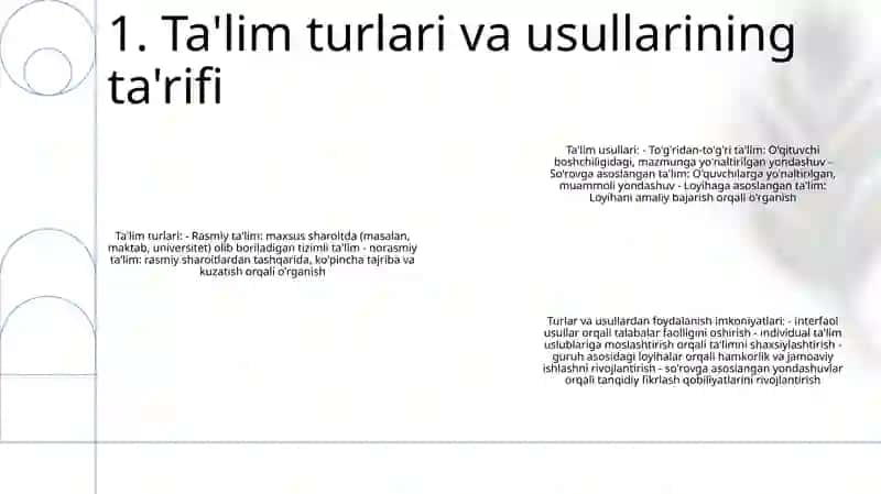 Ta'Lim Pedagogikasida Tarbiya Turlari Va Usullari Dan Foydalanish Imkoniyatlari 2