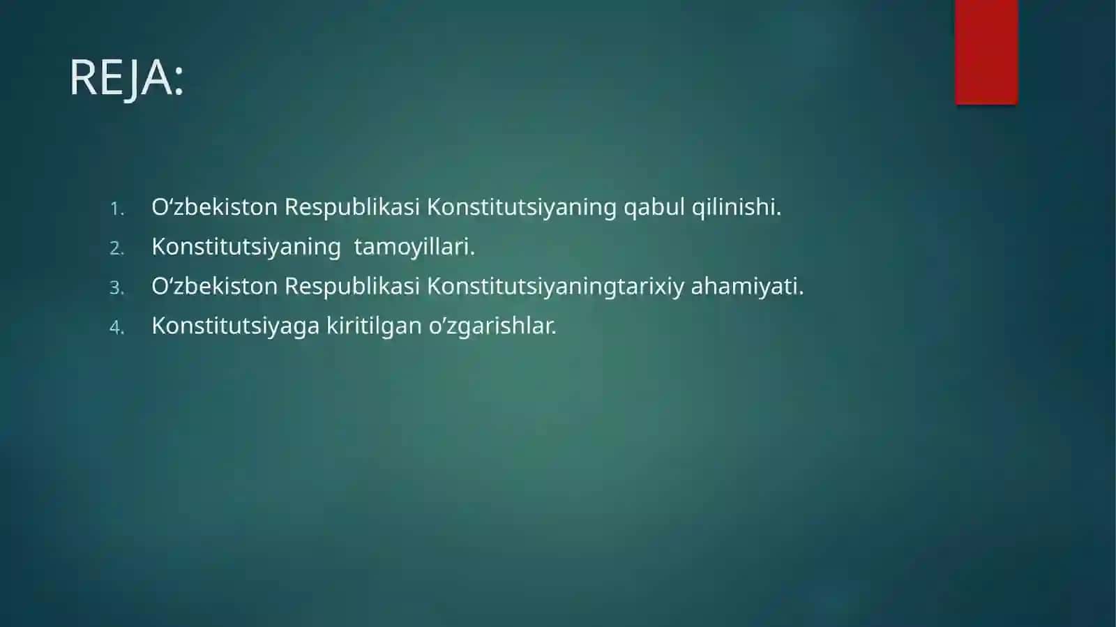 O‘zbekiston Respublikasi Konstitutsiyaning qabul qilinishi va uning tarixiy ahamiyati 2