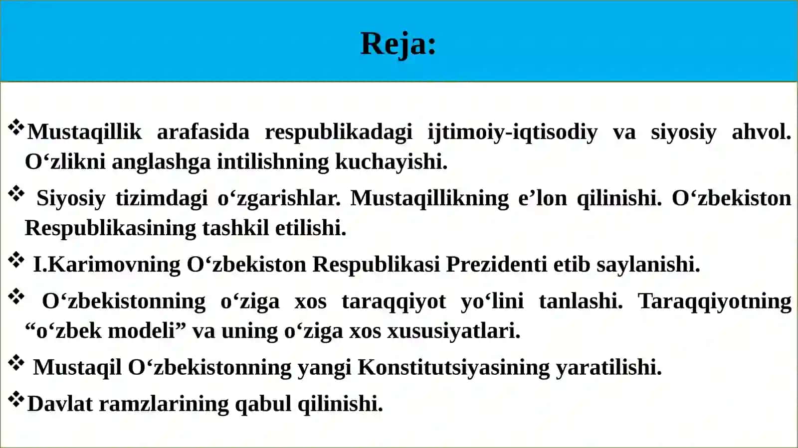 MUSTAQIL O‘ZBEKISTON RESPUBLIKASINING TASHKILTOPISHI VA UNING TARIXIY AHAMIYATI 2