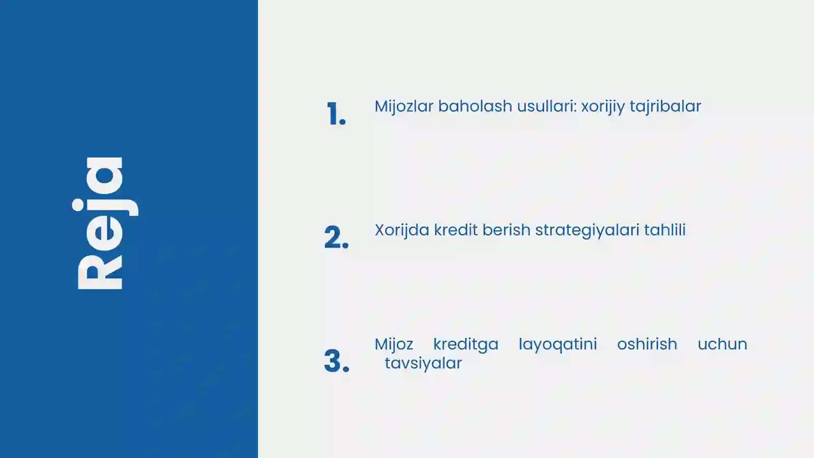 Mijozlar kreditga layoqatli ekanligini baholash xorij tajribasi 2