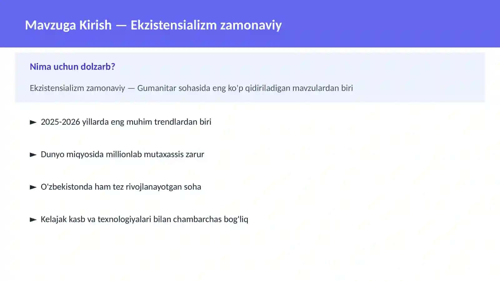 Ekzistensializm zamonaviy 2
