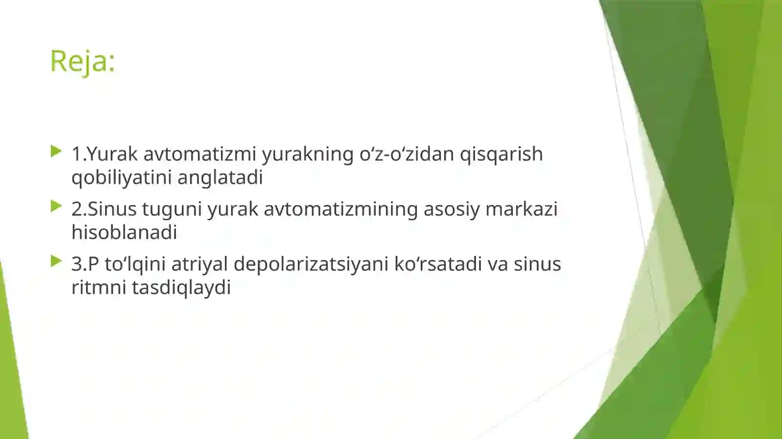 Yurak avtomatizmi va EKG 2