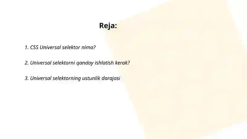 CSS Universal selektor 2