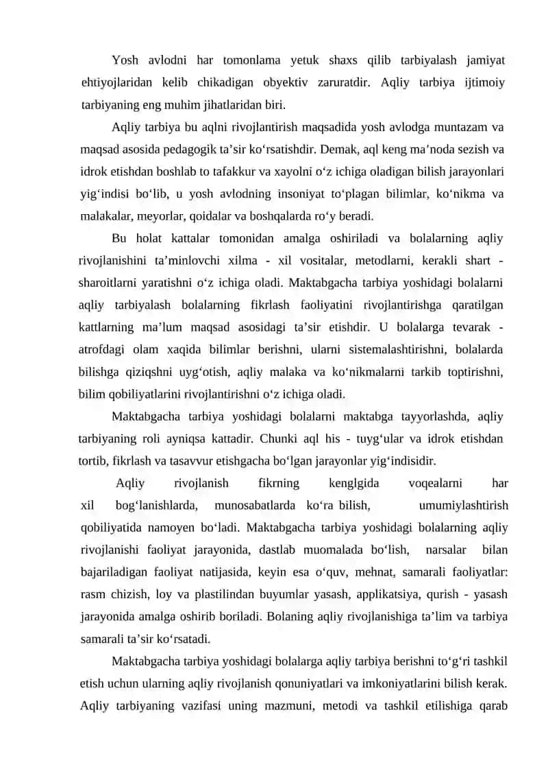 Aqliy tarbiya va ta’lim 2