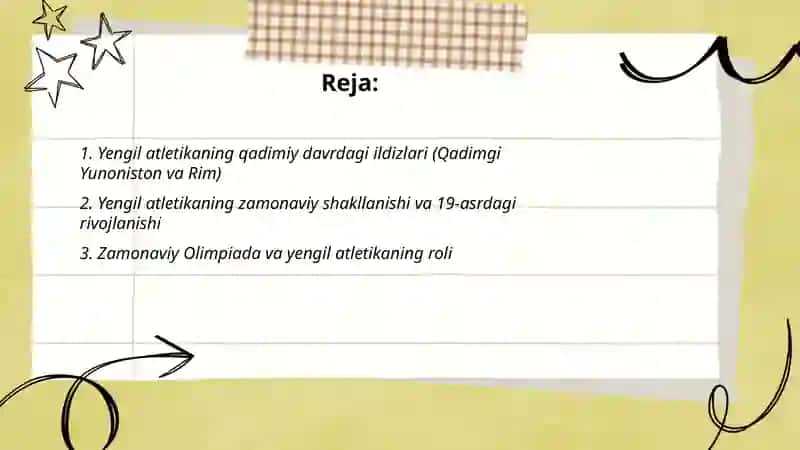 Yengil atletika sport turining paydo bo'lish tarixi, rivojlanish 2
