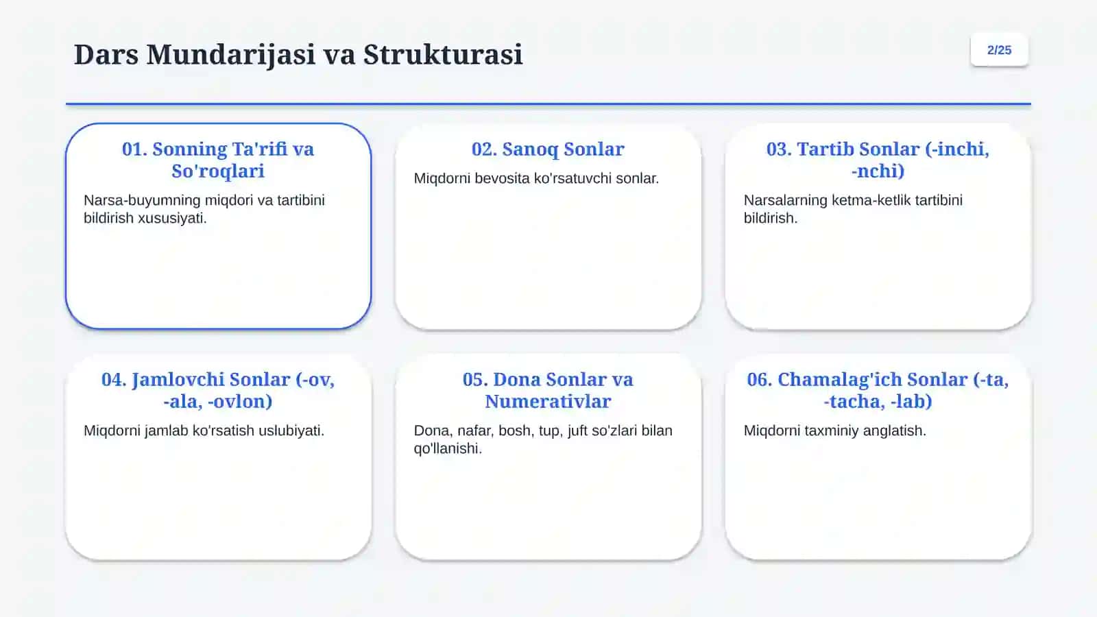 Son So'z Turkumi: Ma'no Turlari va Imlosi 2