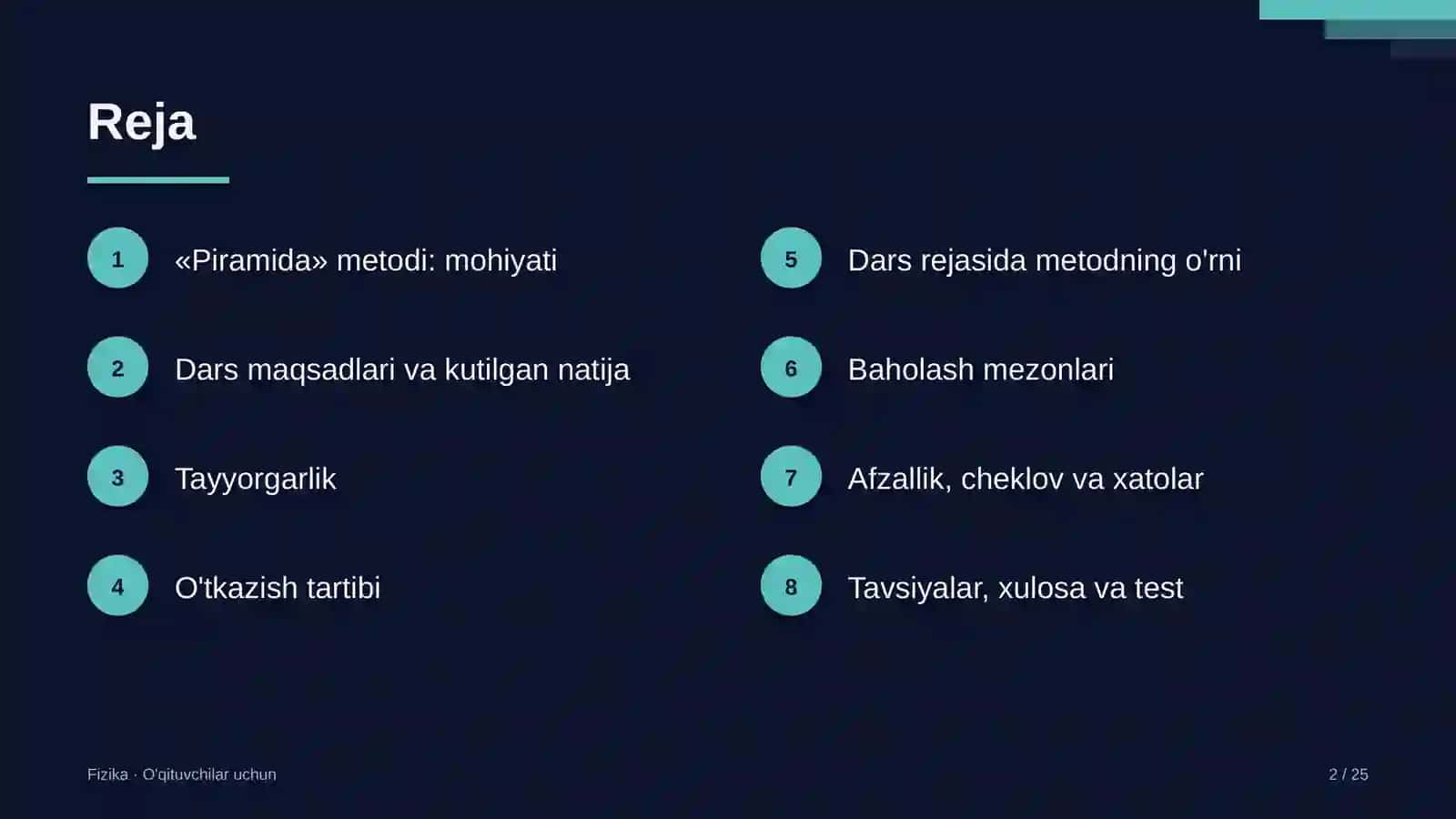 fizika darslarida piramida metodidan foydalanish 2943 2