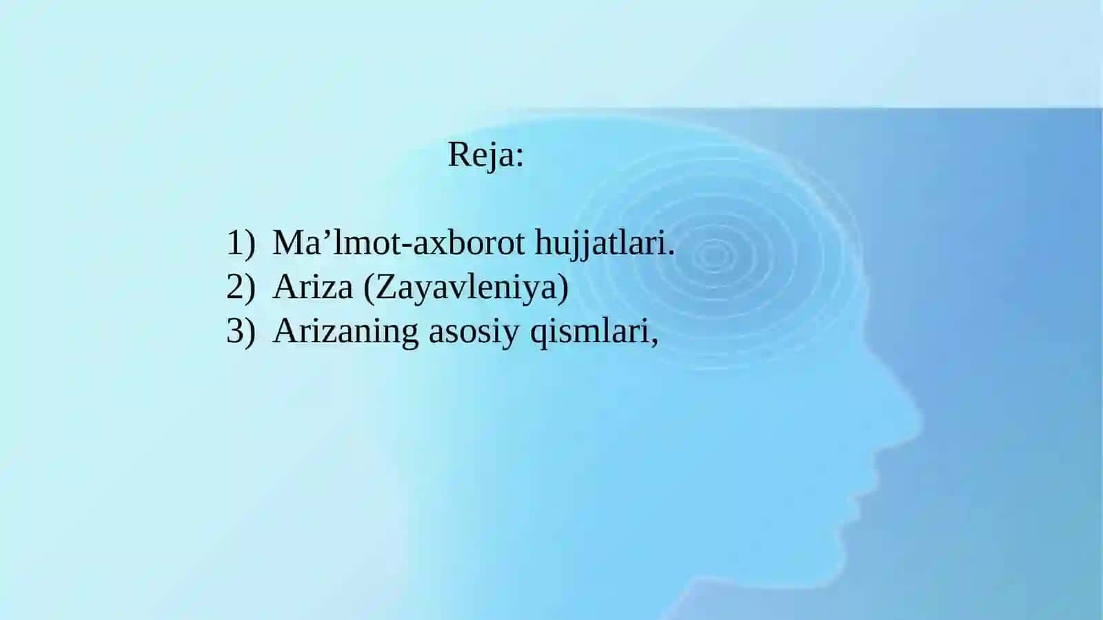 Ariza — ish hujjati va uning yozilish tartibi (11-dars taqdimoti) 2