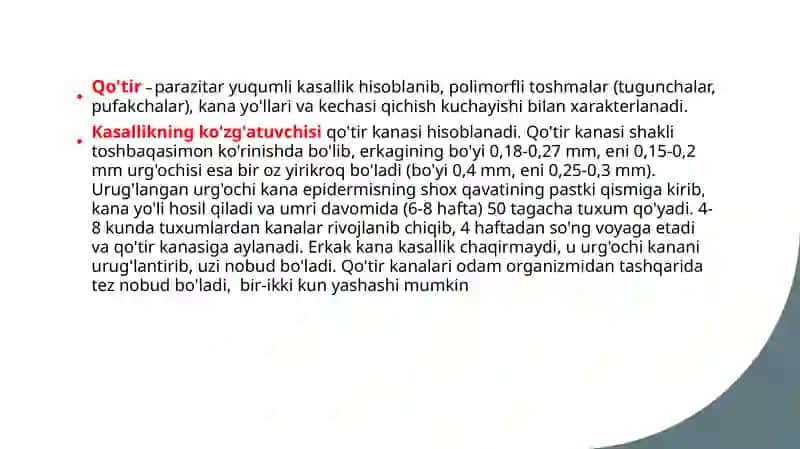 TERINING PARAZITAR KASALLIKLARI.(QO’TIR, BITLASH) 2