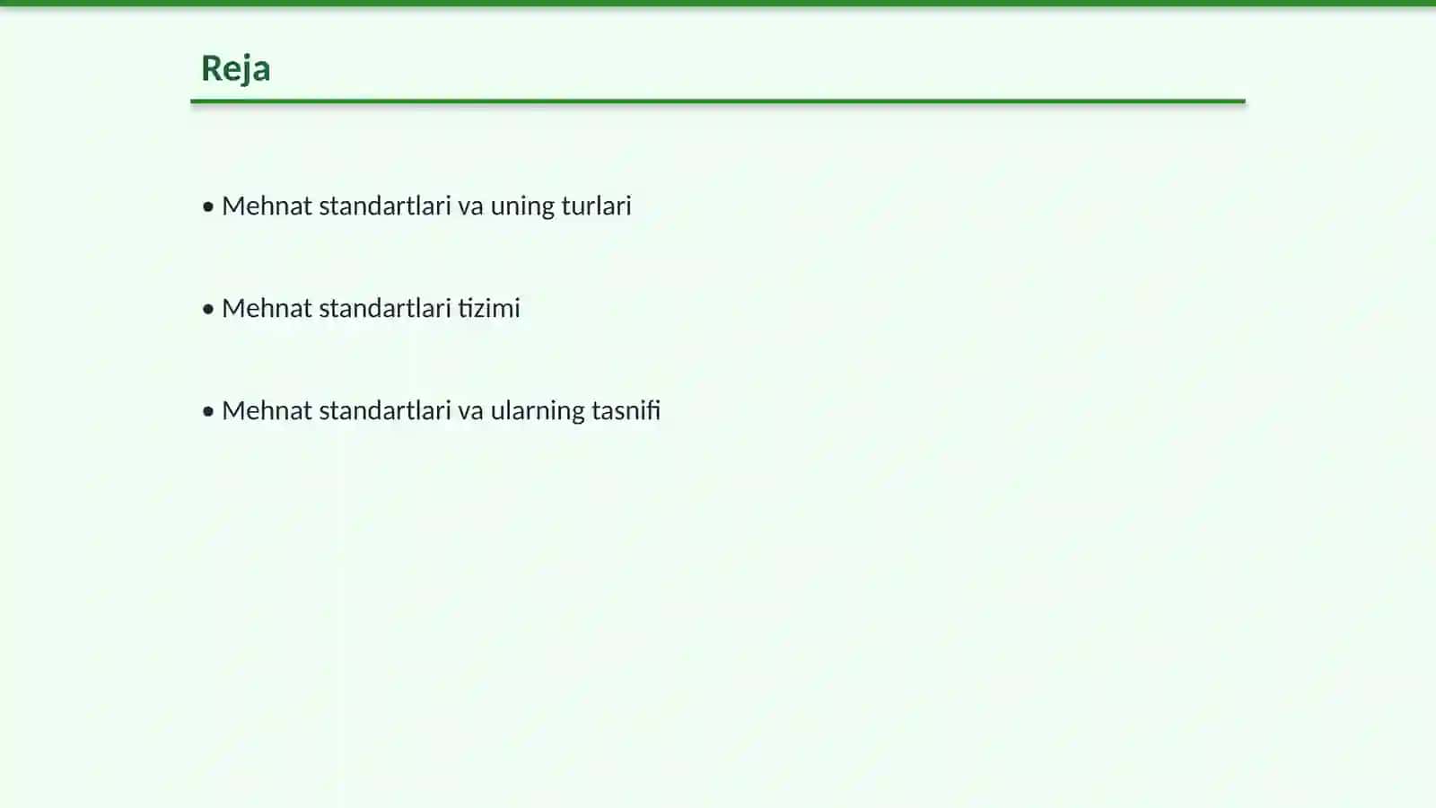 Mehnat standartlari va standartlari tizimi, umumiy xususiyatlari va tasnifi 2