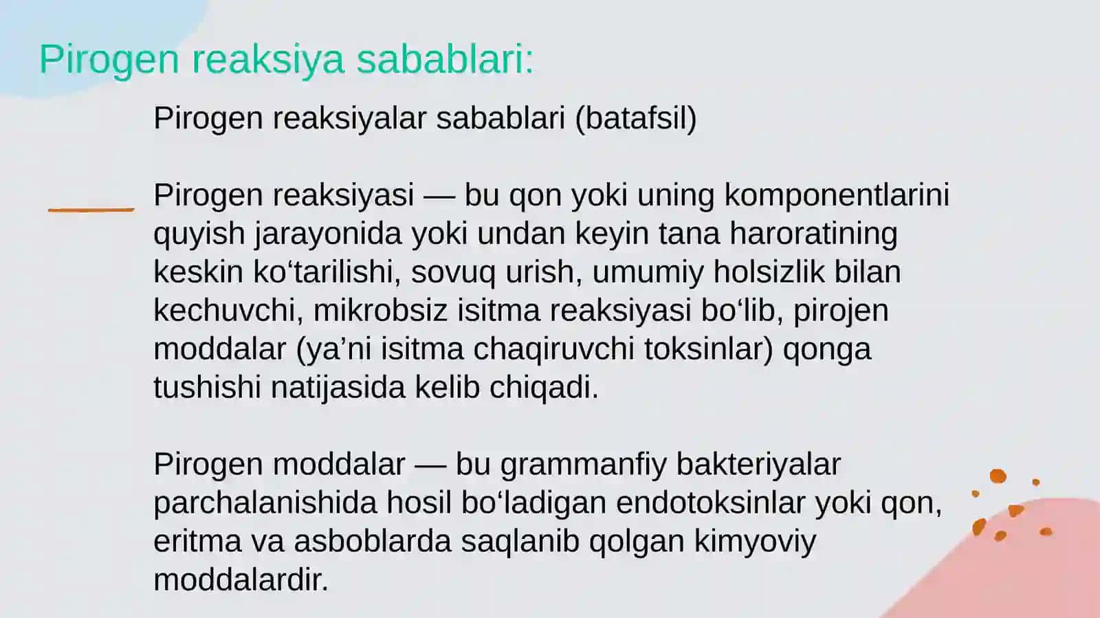 Pirogen reaksiyalar: sabablari, klinikasi va diagnostikasi, birinchi yordam 2