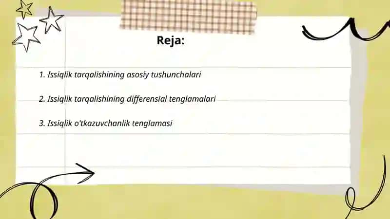 Issiqlik tarqalishining matematik modellari 2