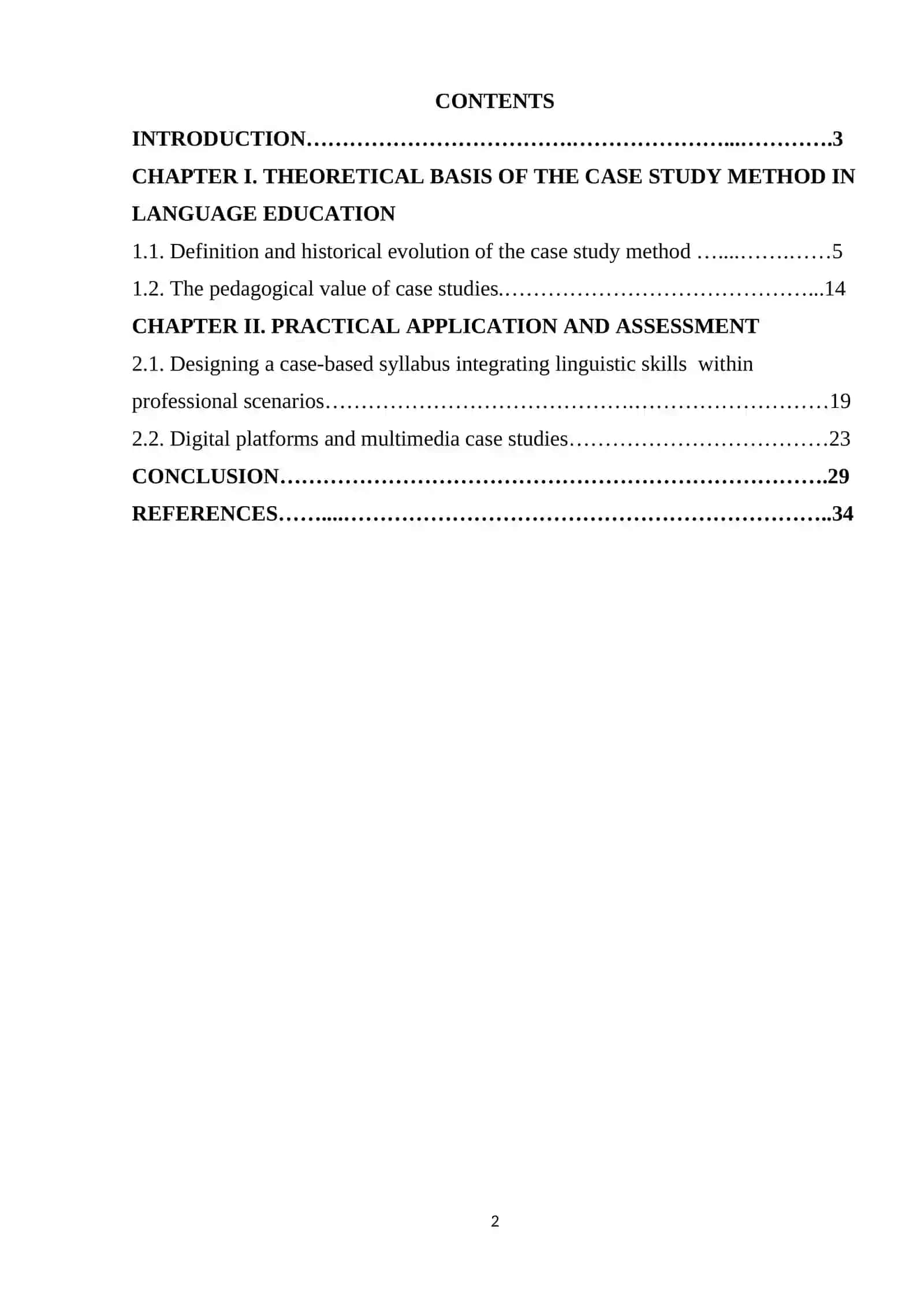 COURSE WORK THEME: USING CASE STUDIES IN ESP TEACHING 2