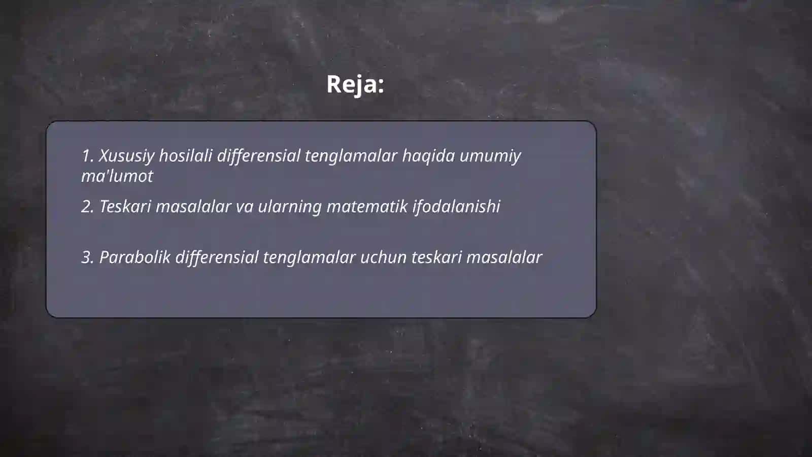 Xususiy hosilali differensial tenglamalar 2
