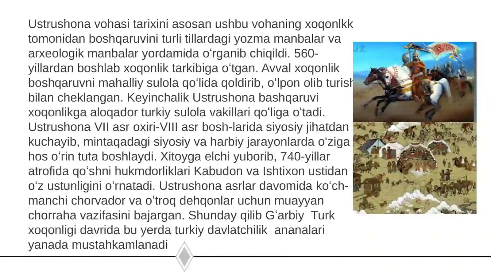 G'arbiy Turk xoqonligi davridaUstrushonadagi ijtimoiy-siyosiy va etnomadaniy jarayonlar. 2